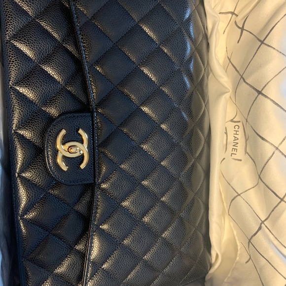 Classic Caviar black Chanel jumbo double flap bag‎ - Picture 15 of 16
